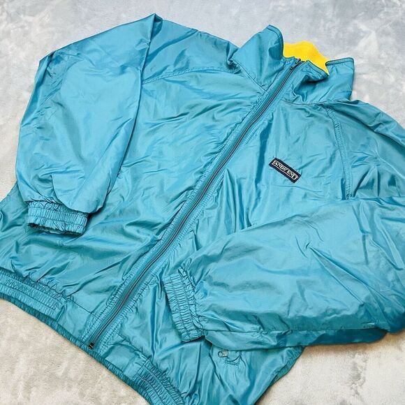 Vintage Lands End Squall Jacket Womens M 10-12 Blue Ripstop Nylon Made In USA - Picture 1 of 14